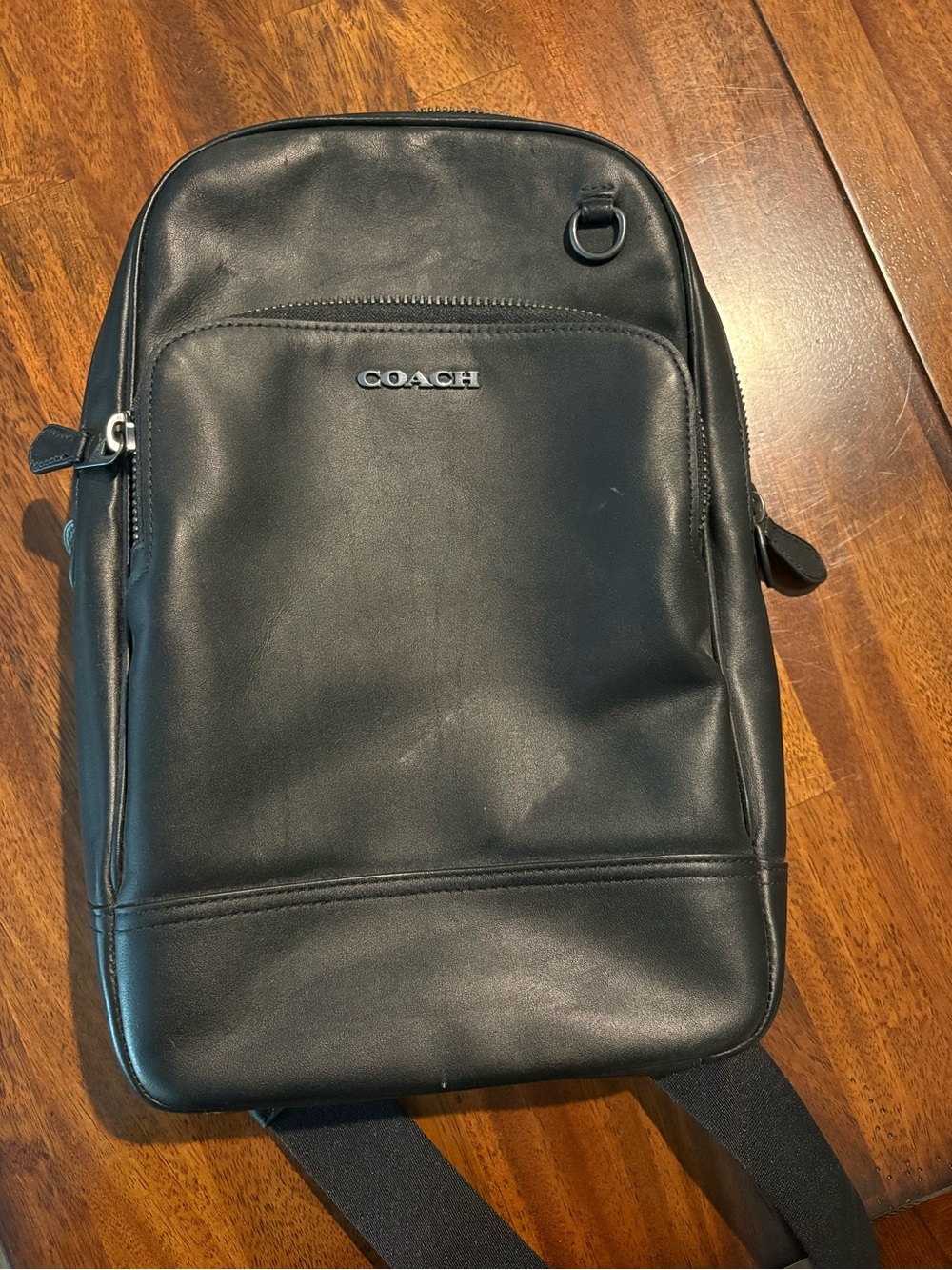Coach Black Leather Crossbody Sling Bag